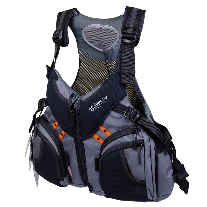 Stohlquist Keeper Men's Fishing Lifejacket (PFD) - Grey