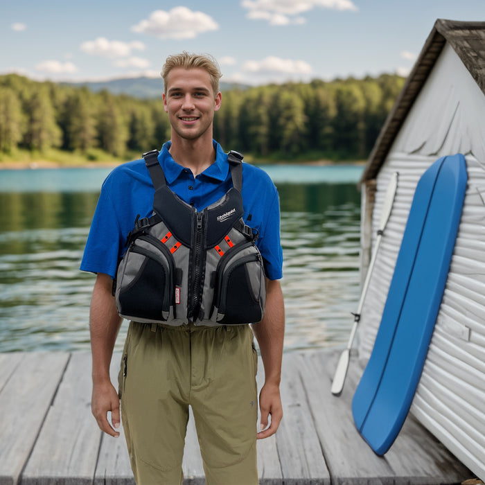 Stohlquist Keeper Men's Fishing Lifejacket (PFD) - Grey