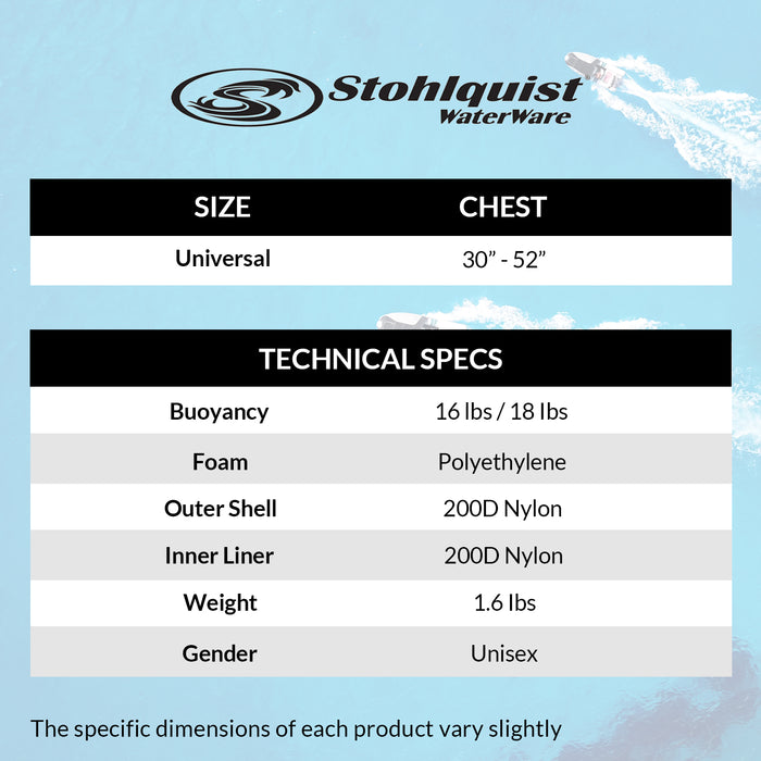 Stohlquist Fit Unisex Life Vest (PFD) - Universal and Oversize