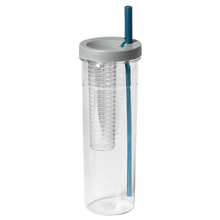 VENTRAY Home Fruit Infuser Water Bottle with Straw, Blue