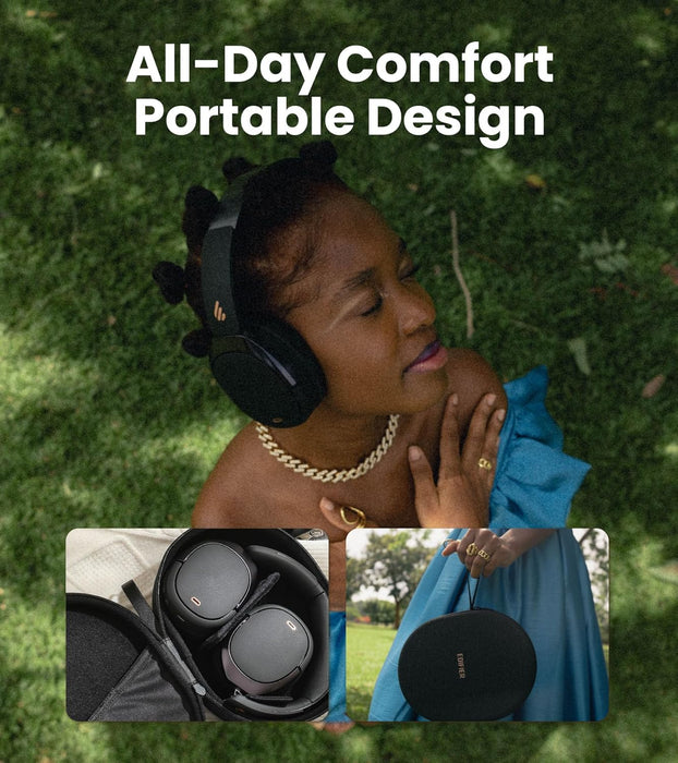 Edifier WH950NB Gen 2 Wireless Hybrid Active Noise Cancelling Headphones, Hi-Res Audio with LDAC 8-Level ANC, Spatial Sound 80H Playtime Bluetooth 5.4 Foldable 3.5mm AUX, Travel Case