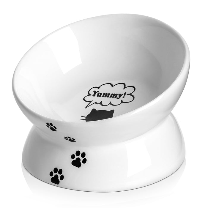12 Oz Cat Food Bowls, Ceramic Pet Bowls for Cat or Dogs, White