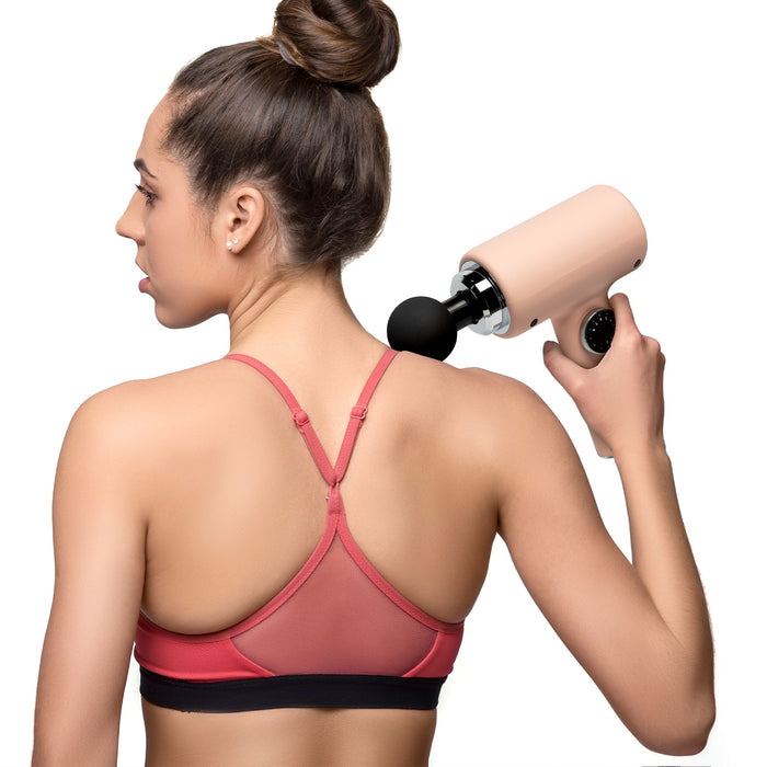 Rejuuv Rejuuv Portable Handheld Body Muscle Massage Gun with 4 Massage Heads Grey