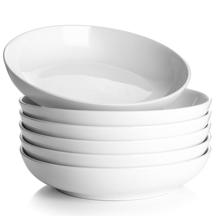 30 Oz Pasta Bowls, Large Serving Bowls, Soup Bowl Microwave Safe, Set Of 6, White