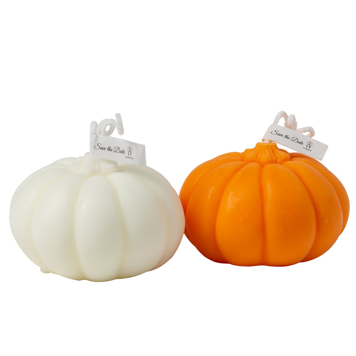 REJUUV Pumpkin Scented Candle - Rose Scented, Decorative (Set of Two)