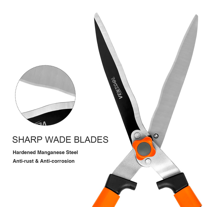 Ventool 25 1/2” Garden Hedge Shears with Sharp Wavy Blades