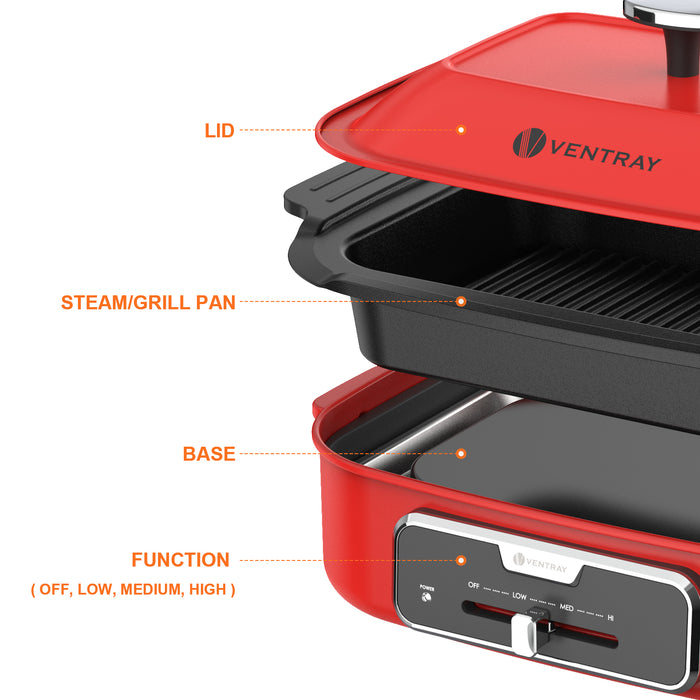 (Certified Refurbished) Ventray Indoor Smokeless Electric Grill