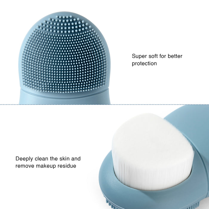 Rejuuv Rejuuv 2 in 1 Facial Cleansing Brush Blue
