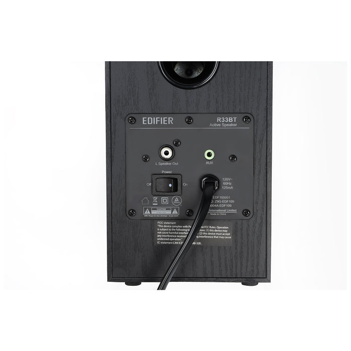 Edifier R33BT Active Bluetooth Bookshelf Speakers, Black - Pair