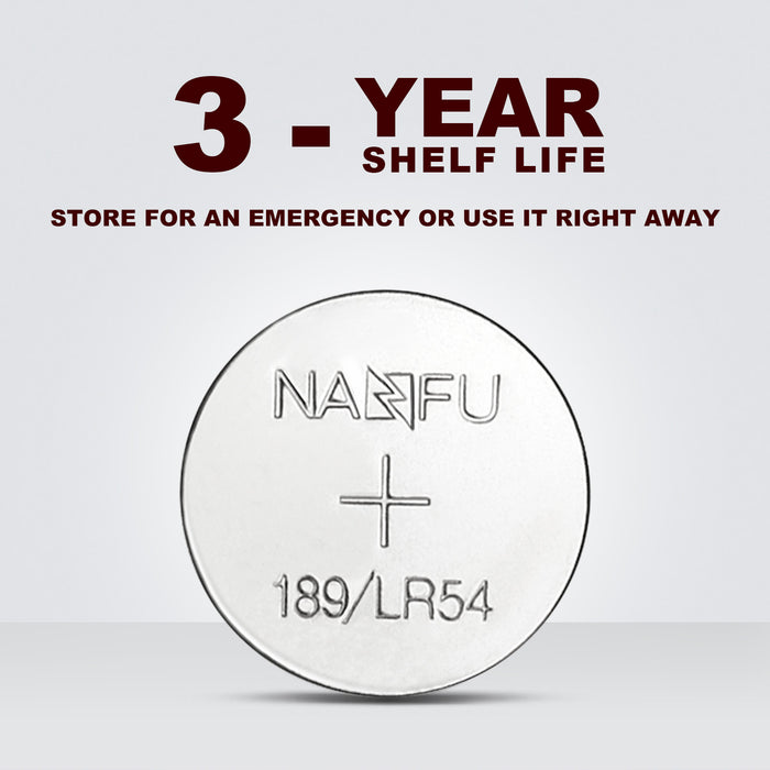 NANFU 10 Pack LR54/189 Coin Cell Batteries