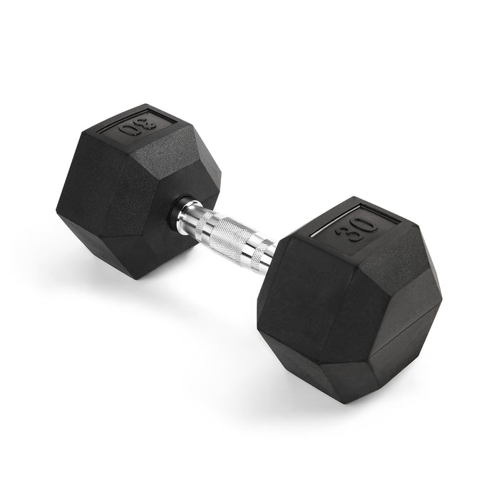 VENTRAY HOME Rubber Encased Hex Dumbbell - 30LB, Non-Slip, Hexagon Shape,  Ergonomic Hand Weights for Muscle, Exercise, Strength, Weight Loss - Black  — Sixale Outlets