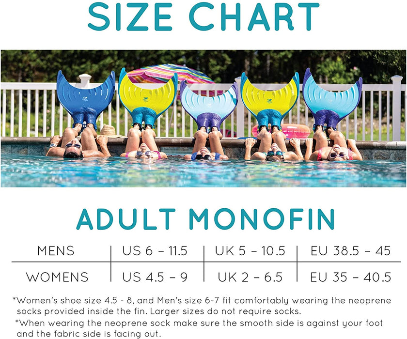 Body Glove Complete Series of Monofins, Kids, Kids Foldable, and Adult Monofins Easily Propels and Glides Kids and Adults Through the Water Blue/Yellow/Green