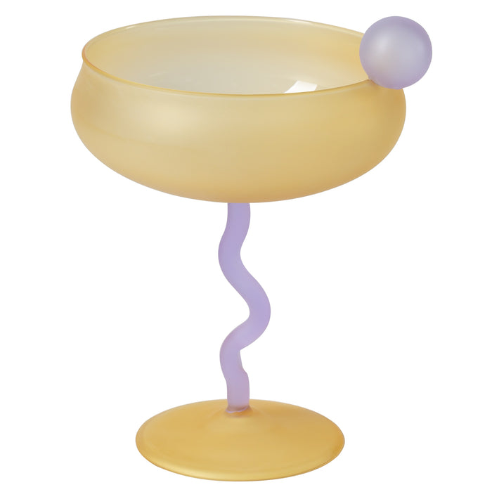 Ventray Home Frosted Dessert Glass Goblet - Yellow
