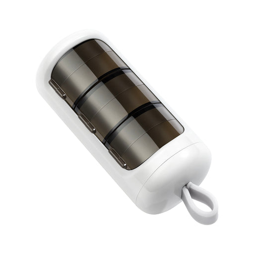 Portable Daily Pill Box with Hook Up White