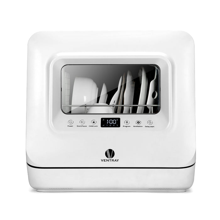 Ventray DW55AD  Portable  Dishwasher with 4 Place Setting, Air-Dry Function - White