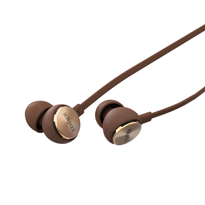 Edifier P293 Plus Computer Headset In-Ear Earphones Inline Volume Controls - Brown