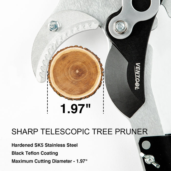 Ventool 120’’ - 160” Telescoplc Tree Pruners, Heavy-duty Branch Cutters