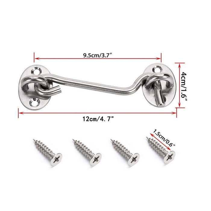 Repuhand 2Pcs 4 Inches Cabin Hook Stainless Steel Cabin Hook Multi-Purpose Hooks